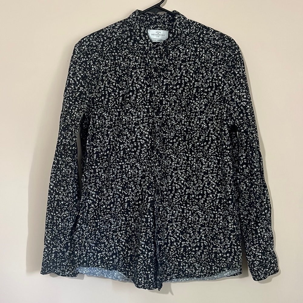Your neighbors floral button down shirt